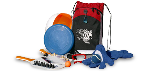 Branded recreational products, kits, camp chairs, toys, pedometers
